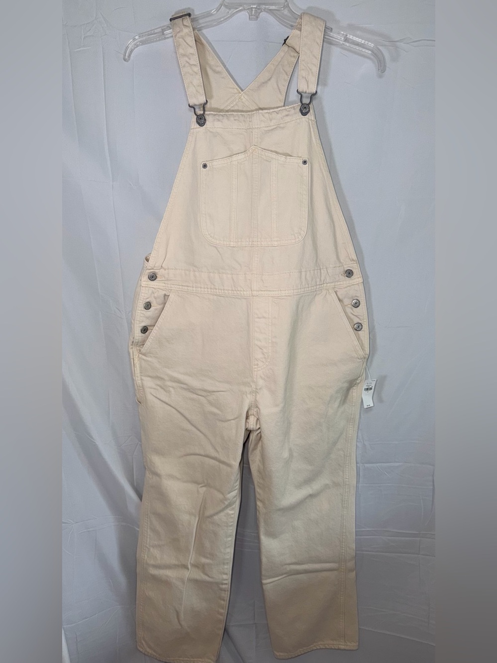 Old Navy Cream Cotton Overalls - Women's Utility Jumpsuit